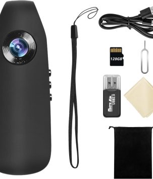 1080P HD Police-Grade Body Camera with Magnetic Clip & Night Vision | 128GB Wearable Mini Cam for Security, Cycling, Pets | Loop Recording, Waterproof, 3-Hr Battery