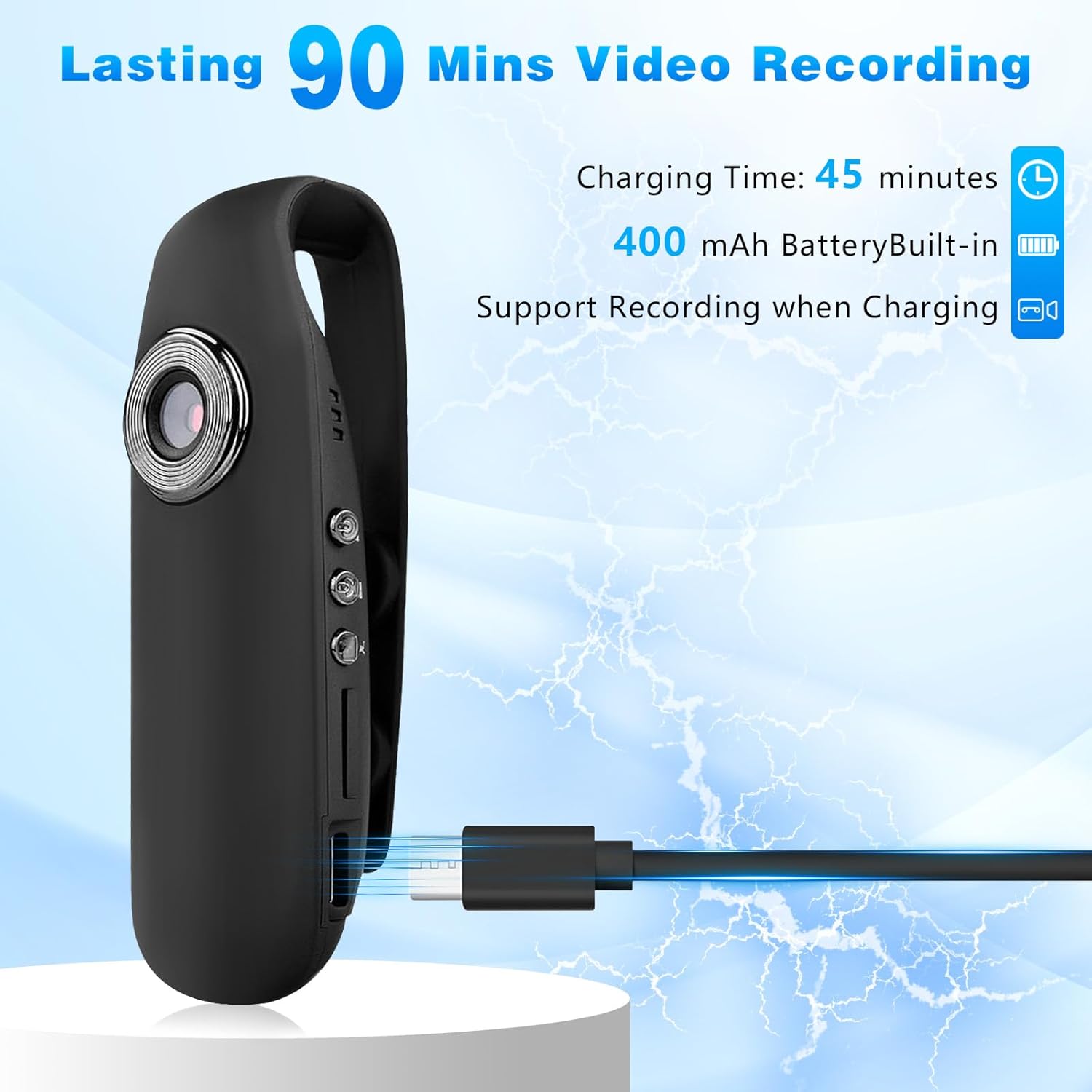 1080P HD Police-Grade Body Camera with Magnetic Clip & Night Vision | 128GB Wearable Mini Cam for Security, Cycling, Pets | Loop Recording, Waterproof, 3-Hr Battery - Image 3