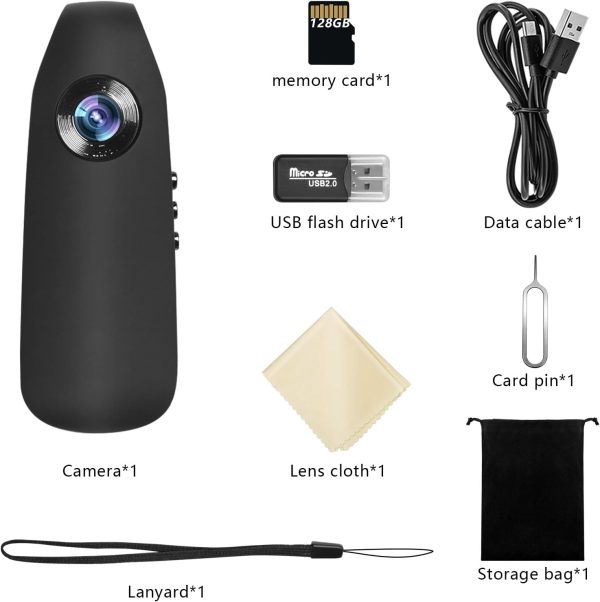 1080P HD Police-Grade Body Camera with Magnetic Clip & Night Vision | 128GB Wearable Mini Cam for Security, Cycling, Pets | Loop Recording, Waterproof, 3-Hr Battery - Image 7