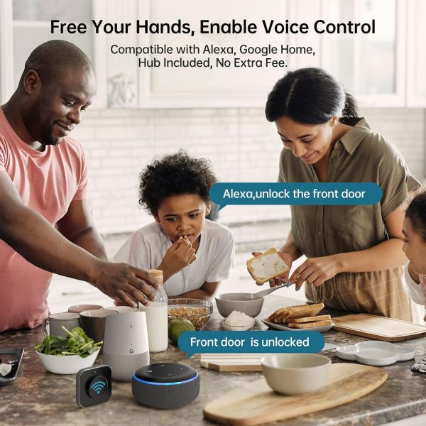 Smart Locks WiFi Deadbolt: SMONET Fingerprint Front Door Lock Keyless Entry with Keypad Electronic Digital Deadbolt Alexa Gateway Remote Control, Bluetooth APP KeyFob Code Auto-Lock for Home, Black - Image 4
